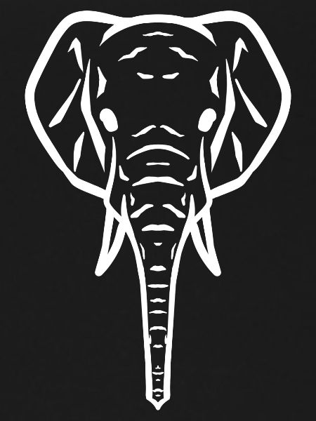 Elephant head symbol white