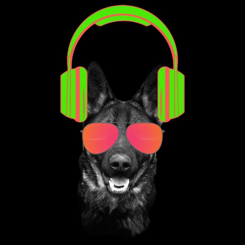 Schäferhund DJ Deutscher Schäferhund Kopfhörer