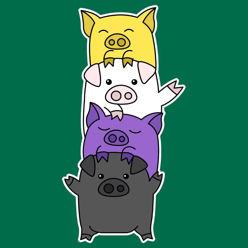 Non-binary flag pig design for Enbys