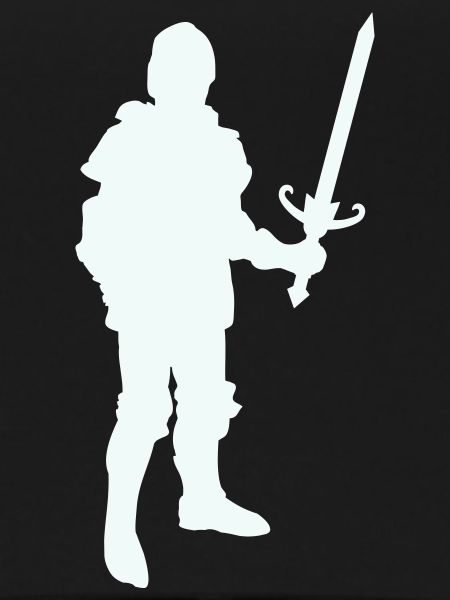 Ritterheld Silhouette mit Langschwert