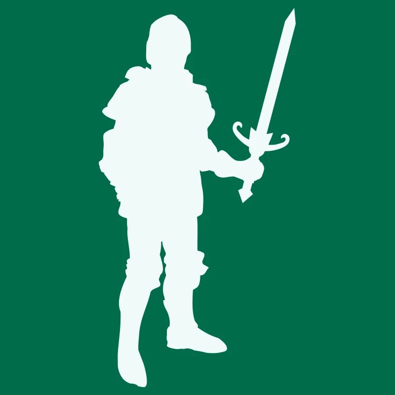 Silhouette de héros chevalier avec épée longue