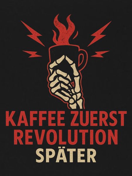 Coffee first, revolution later.