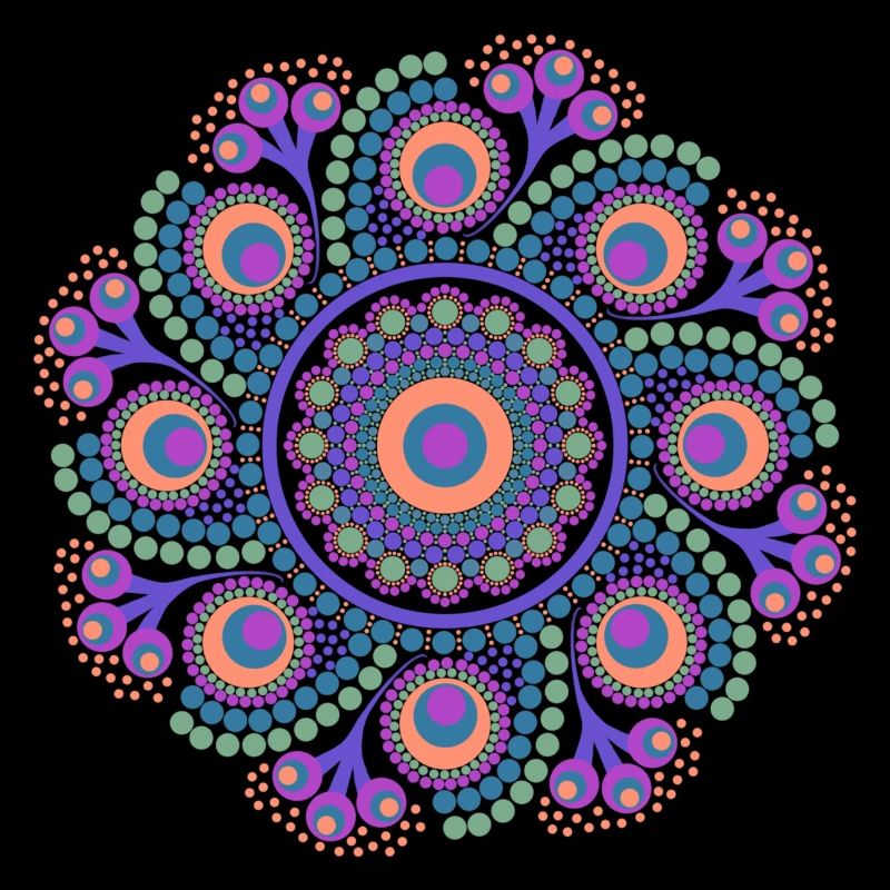 Rainbow Dot Mandala