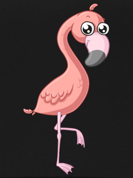 Sweet comic flamingo