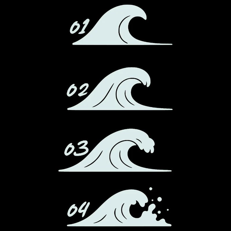 Minimaliste Vagues Illustration Mer