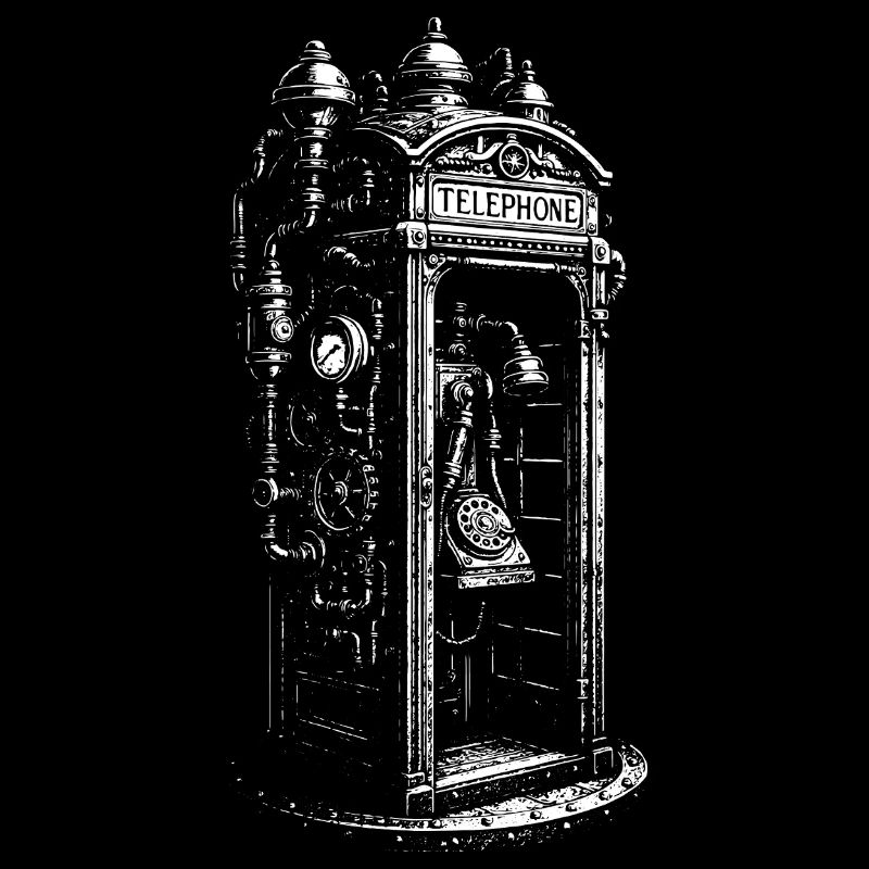 Cabine téléphonique steampunk victorienne