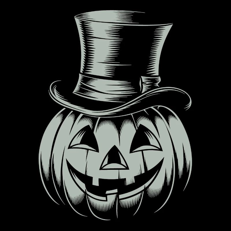 Citrouille d’Halloween avec dessin au trait de chapeau haut de forme