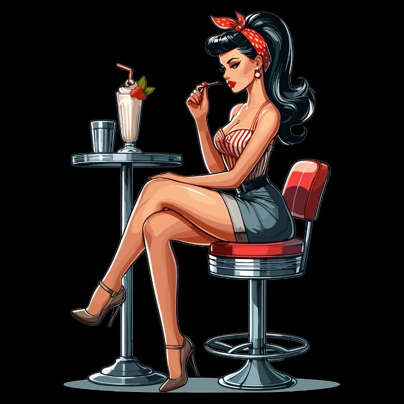 Milkshake Rockabilly Pin Up Cadeau