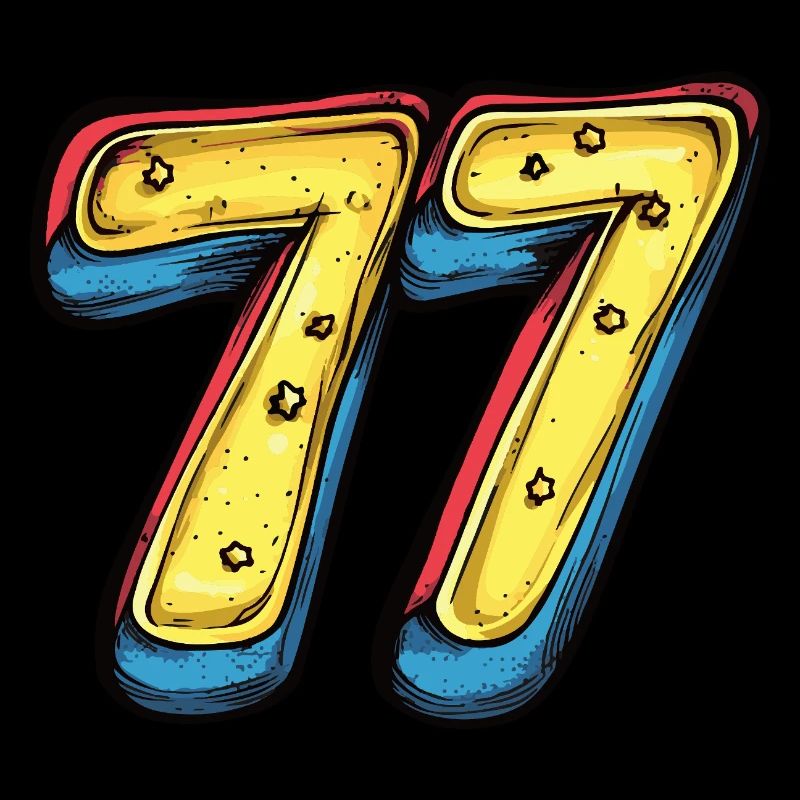 77 Nombre Multicolore