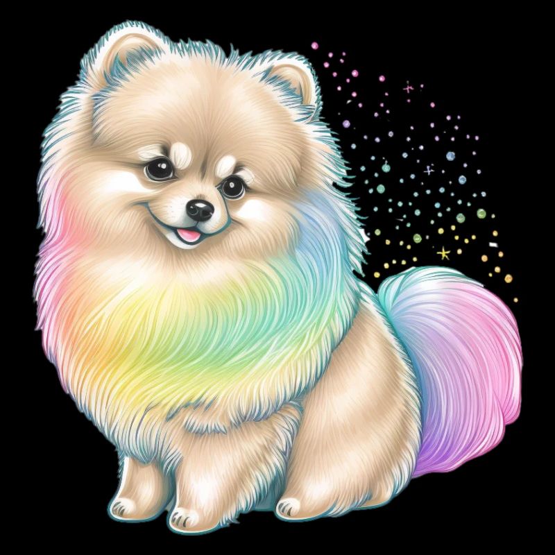 Pomeranian Zwergspitz Regenbogen