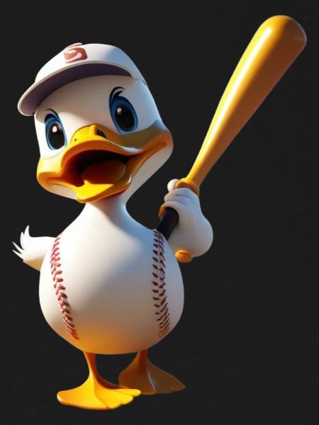 Duck Batting Cartoon Baseball