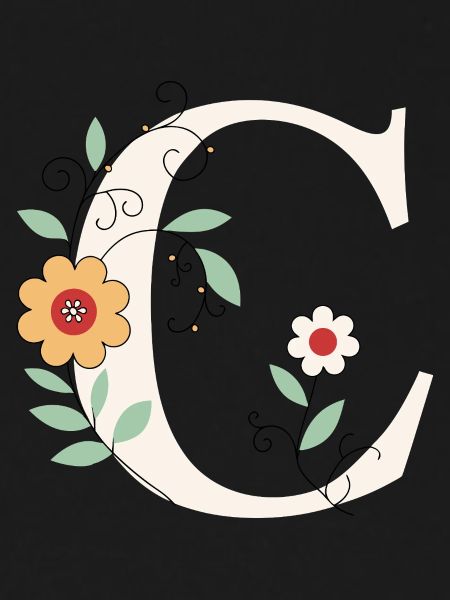 Letter C Monogram Retro