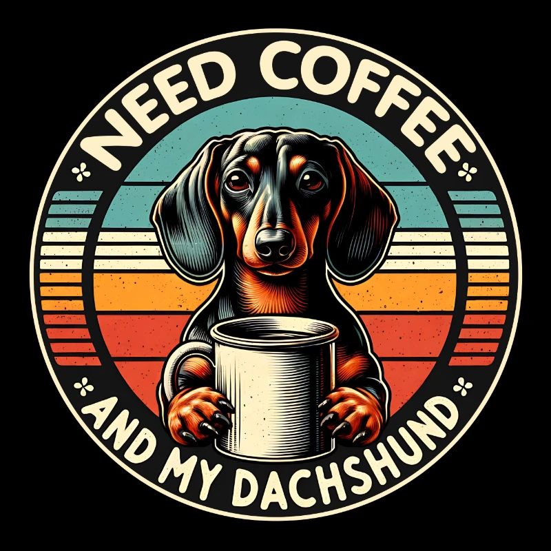 J’ai juste besoin de café et de mon teckel