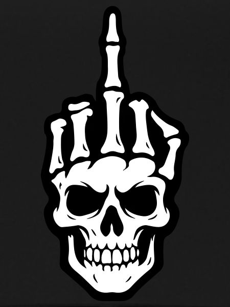 Skeleton middle finger