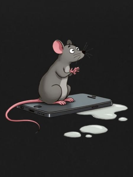 Rat on iPhone