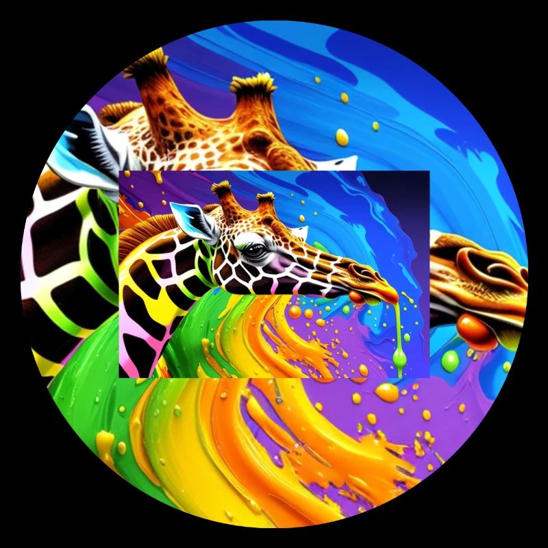 Farbenfrohe Giraffe