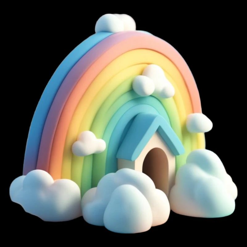 Rainbow with house