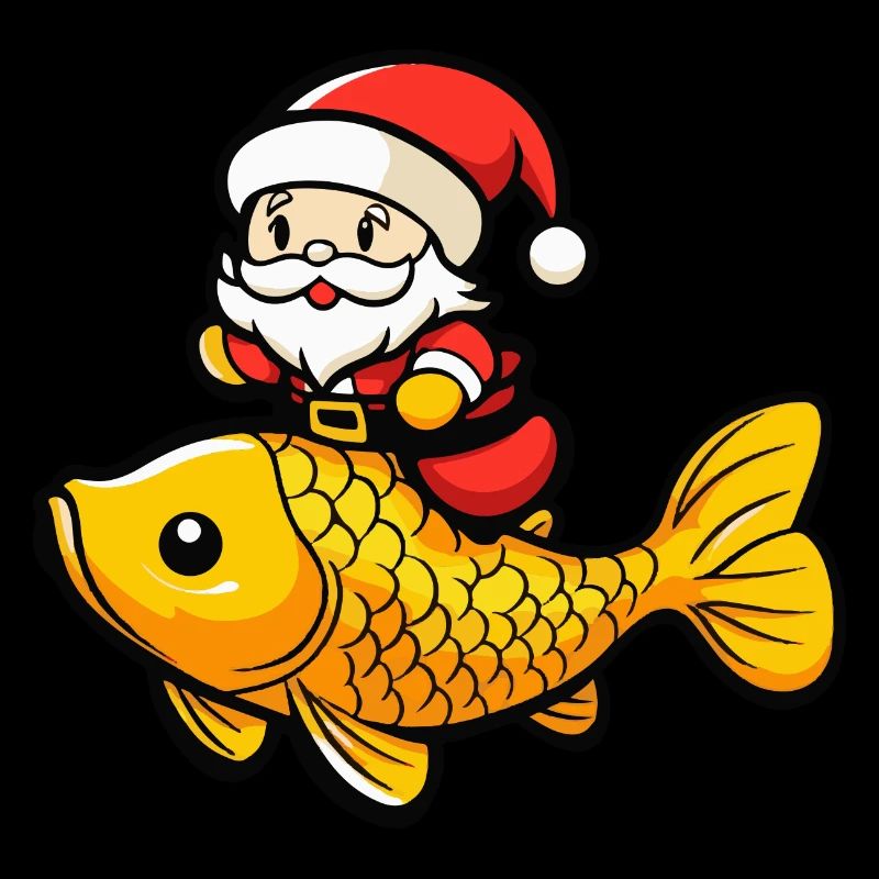 Poisson rouge Père Noël