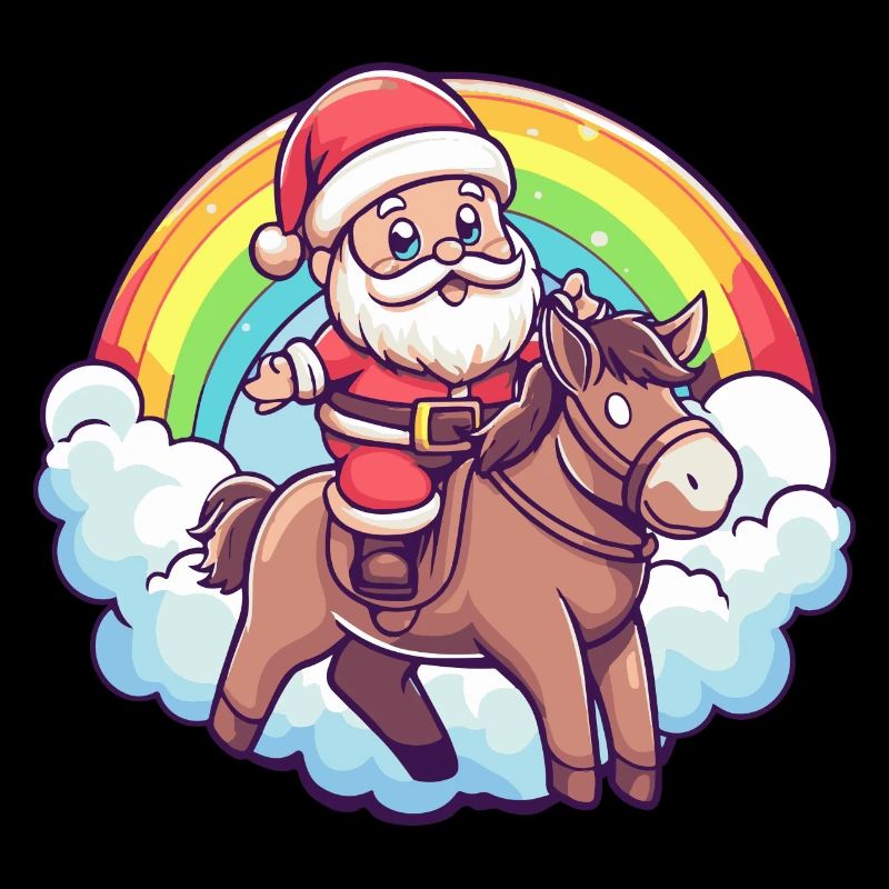 Esel Weihnachtsmann Regenbogen