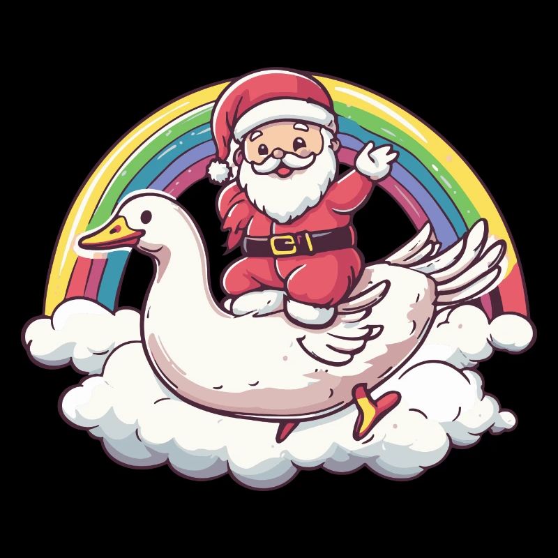 Gans Weihnachtsmann Regenbogen