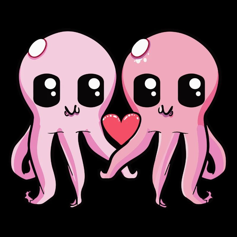 Couple de pieuvres Saint-Valentin