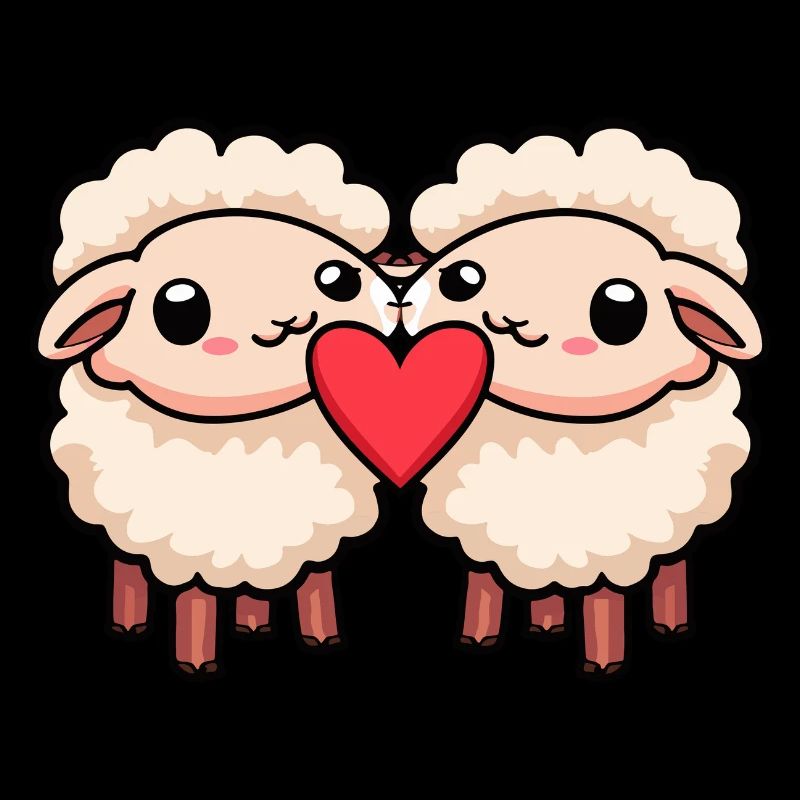 Schaf Paar Valentinstag