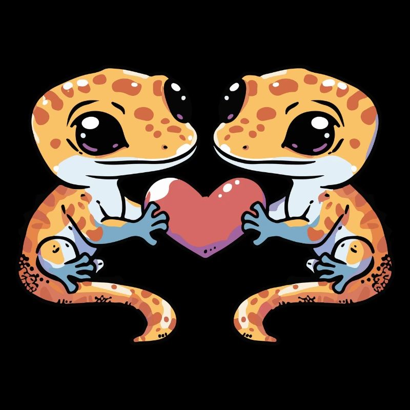 Echse Paar Verliebt Gecko Eidechse Valentinstag