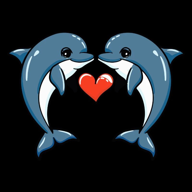 Couple de dauphins Saint-Valentin