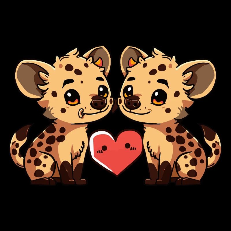Hyène Couple Saint-Valentin