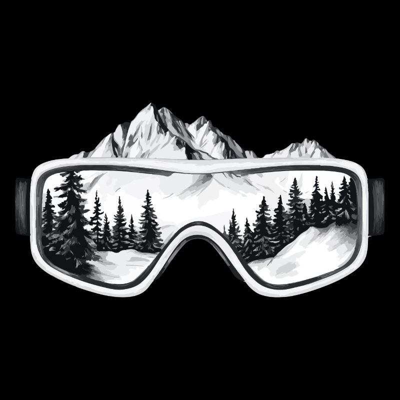 Ski goggles mountains