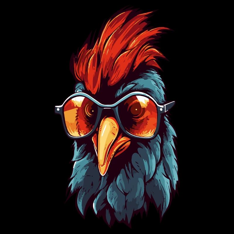 Rooster Head Portrait Cool