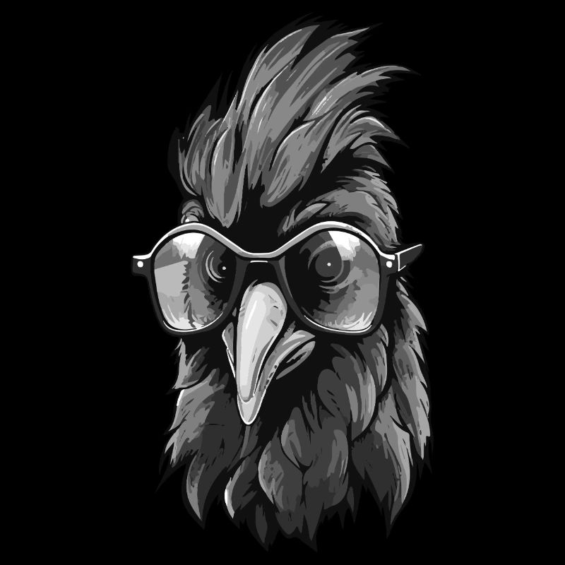 Rooster Head Portrait Cool