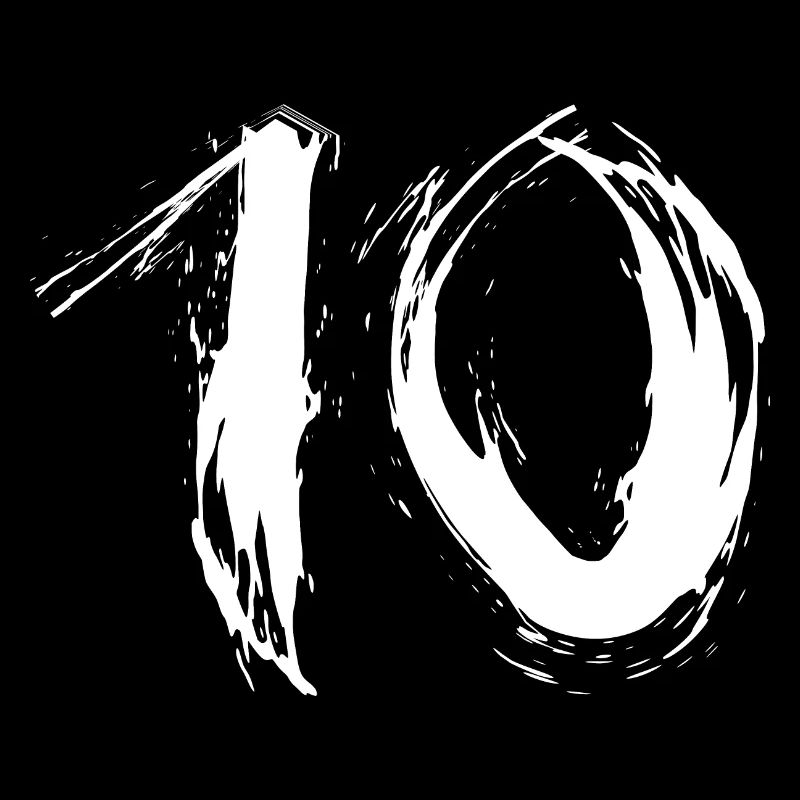Number ten number 10 spray brush vector trend