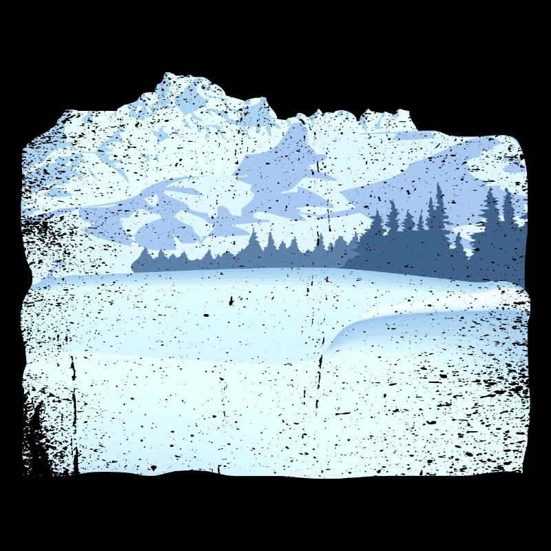 Mountain in snow with dirty effect