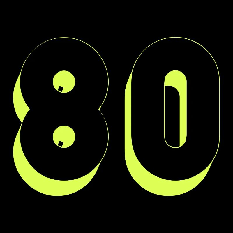 80 YEARS. 80TH ANNIVERSARY. BIRTHDAY 80 YEARS. 80