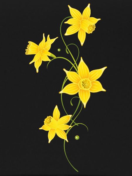 Filigree Daffodils Flowers. Spring, Easter.