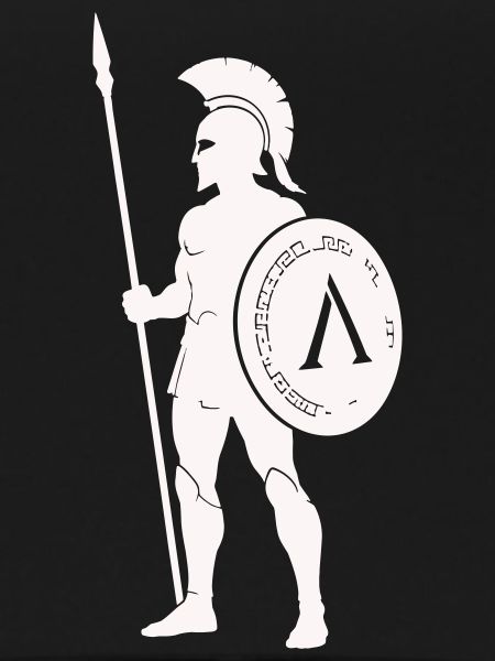 Spartanischer Krieger mit Schild