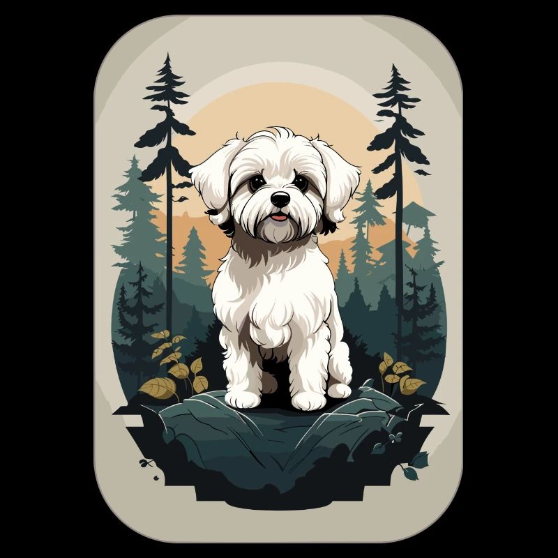 Bichon Chien havanais dans la forêt