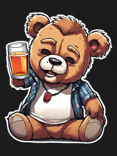 Feiernder Teddy mit Bier