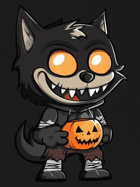 Wolf Halloween Comic Funny