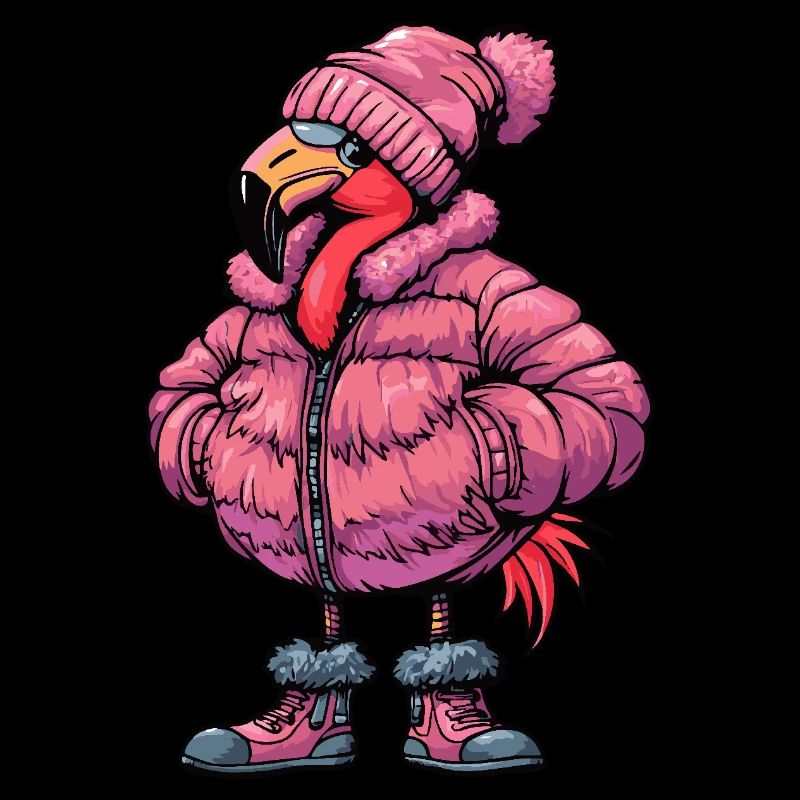 Flamingo Funny Winter