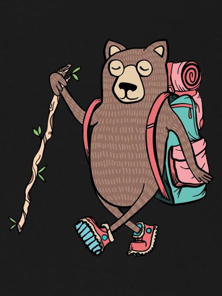hiking bear