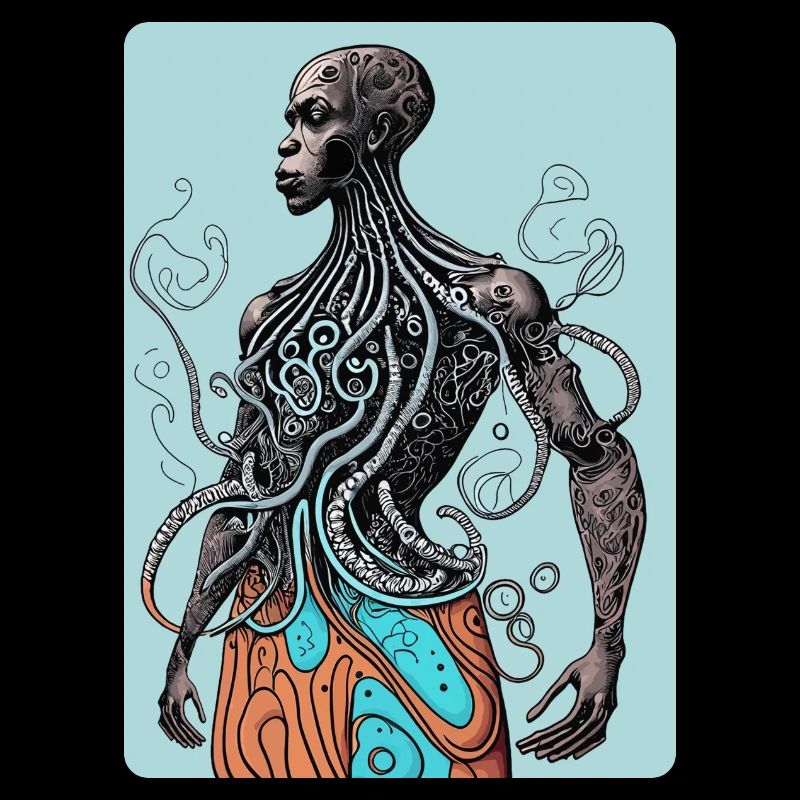 Mystical and Mysterious Half-Afro Man, Half-Octopu