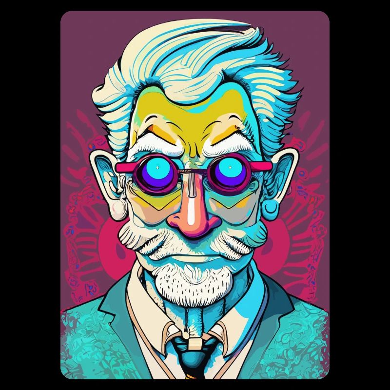Mysterious Old Man with Glasses