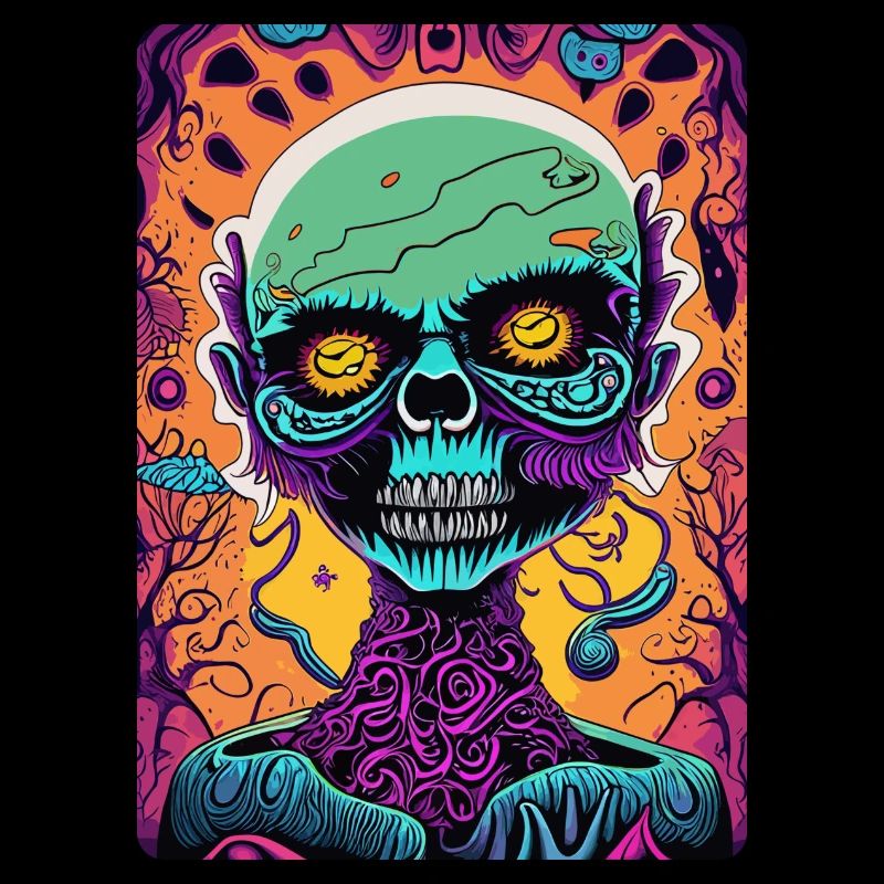 Visage de zombie coloré effrayant
