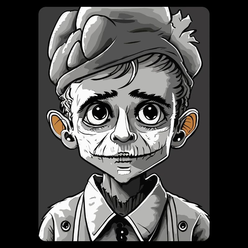 Black and White Mysterious Undead Kid