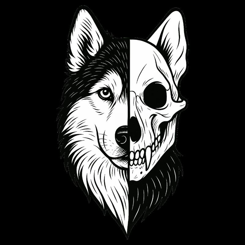 Husky Skull Wolf