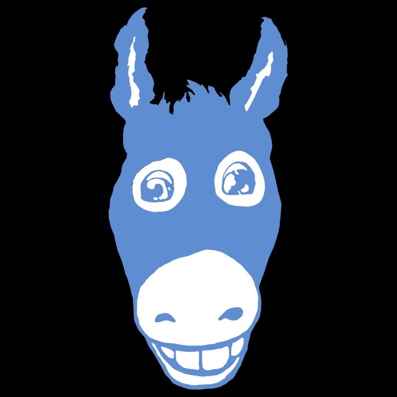Lächelnder Esel blau