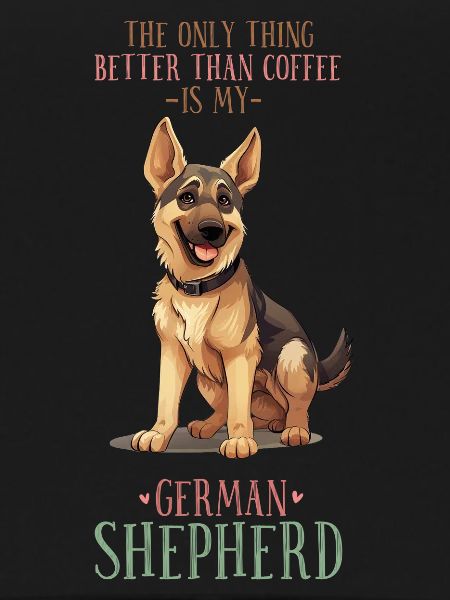 Deutscher Schäferhund und Kaffee