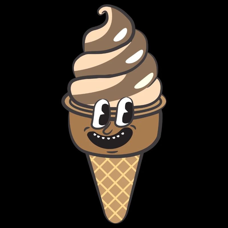 Crème glacée de dessin animé rétro